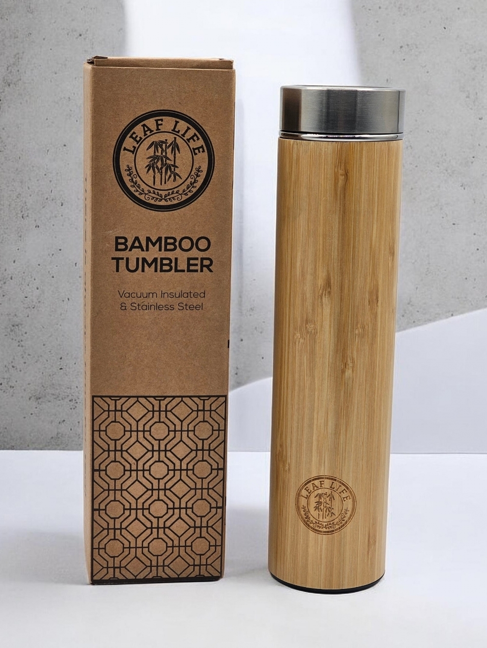Premium Bamboo Tumbler with Tea Infuser & Strainer
